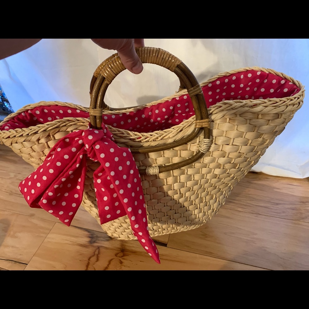 Straw Studios Straw And Wicker Drawstring Bag - image 2